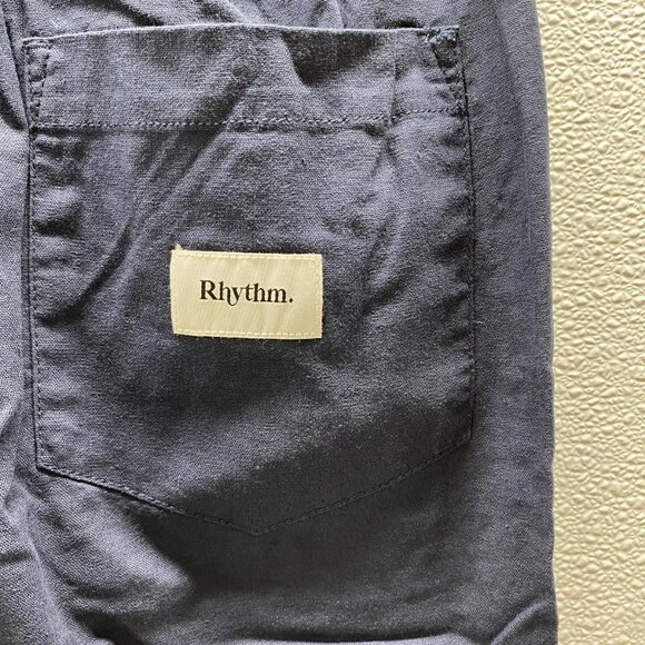 NEW RHYTHM Linen Jam Casual Pants • Navy Blue - Picture 4 of 9